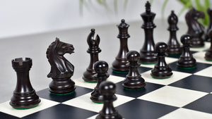 Fierce Knight (Queens's Gambit Series) Staunton Wooden Chess Pieces in Indian Ebonized Wood & Box Wood - 3.5" King