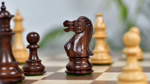 3.7'' British Staunton Series Wooden Chess Pieces in Anjan Wood & Box Wood - 1200 Grams