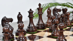 4.0'' Prestige Staunton Series Weighted Chess Pieces in Anjan Wood & Box Wood - 1560 Grams