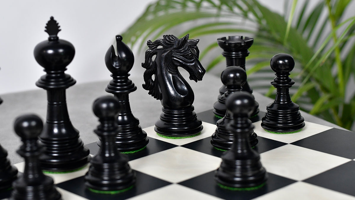 American Adios Series Luxury Chess Pieces in Ebony / Boxwood - 4.4" King