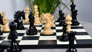 The Arabian Knight Series Artisan Staunton Luxury Chess Pieces in Ebony & Boxwood - 4.2" King