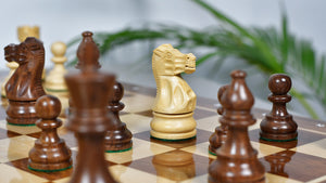 Smokey Staunton Series Chess Pieces in Sheesham & Boxwood - 3.8" King