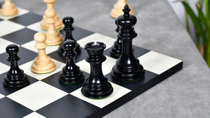 The Arabian Knight Series Artisan Staunton Luxury Chess Pieces in Ebony & Boxwood - 4.2" King