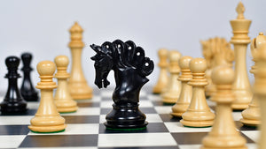 The Pegasus Series Artisan Staunton Chess Pieces version 2.0 in Ebony / Boxwood - 4.6" King