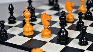 Antique Dublin Calvert Chess Pieces in Ebonized & Antiqued Boxwood 4.1" King - 850 Grams
