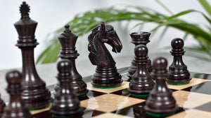 3.8'' New Columbian Staunton Series Chess Pieces in Rosewood & Boxwood - 1100 grams