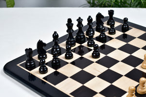The FIDE Approved Tournament Wooden Chess Pieces in Ebonized Boxwood & Boxwood 3.75" Inch King - 1050 Gms Weight