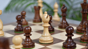 The Grandmaster Staunton Series Chess Pieces In Sheesham & Natural Boxwood - 3.75" King