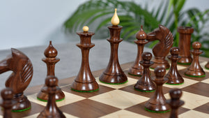 1950s' Soviet Russian (Queen' Gambit Series) Latvian Chess Pieces in Sheesham & Natural Boxwood - 4.1" King