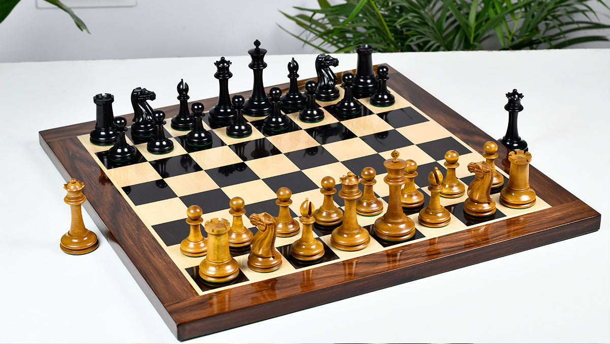 Nathaniel Cooke 1849 Staunton Chess Pieces – 4.5” King | Collector’s Ebony & Boxwood