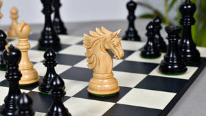 The Sher-E-Punjab Series Chess Pieces in Ebony Wood / Boxwood - 4.6" King