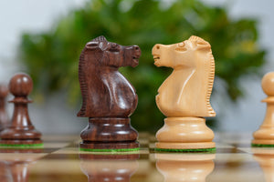 1972 Fischer Spassky Staunton Pattern Chess Pieces V2.0 in Sheesham Wood & Boxwood - 3.75" King