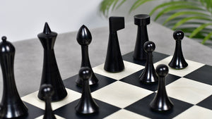 3.75'' Herman Ohme Minimalist Chess Set – Weighted Ebonized Boxwood – Pieces Only