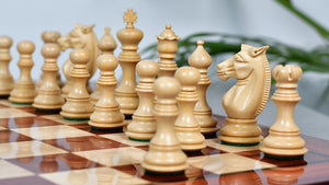 Meghdoot Staunton Series Wooden Chess Pieces in Bud Rosewood & Boxwood - 3.2" King