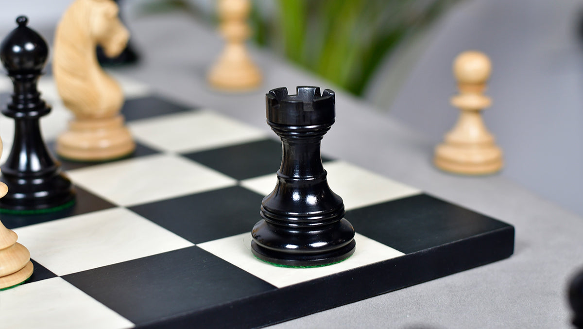 The Monarch’s Gambit Handcrafted Luxury Chess Pieces – in Ebony & Boxwood 4.4" King