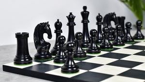 1963-66 Piatigorsky Cup Chess Pieces Ebony & Antiqued Boxwood 4.2"- King
