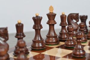 1959 World Chess Championship Old Russian Zagreb Chess Pieces - Sheesham Wood & Boxwood - 3.8" King