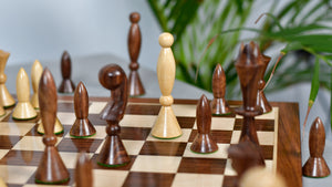 1958 ANRI Space Age Chess Pieces by Arthur Elliott in Sheesham & Box Wood - 4.25" King