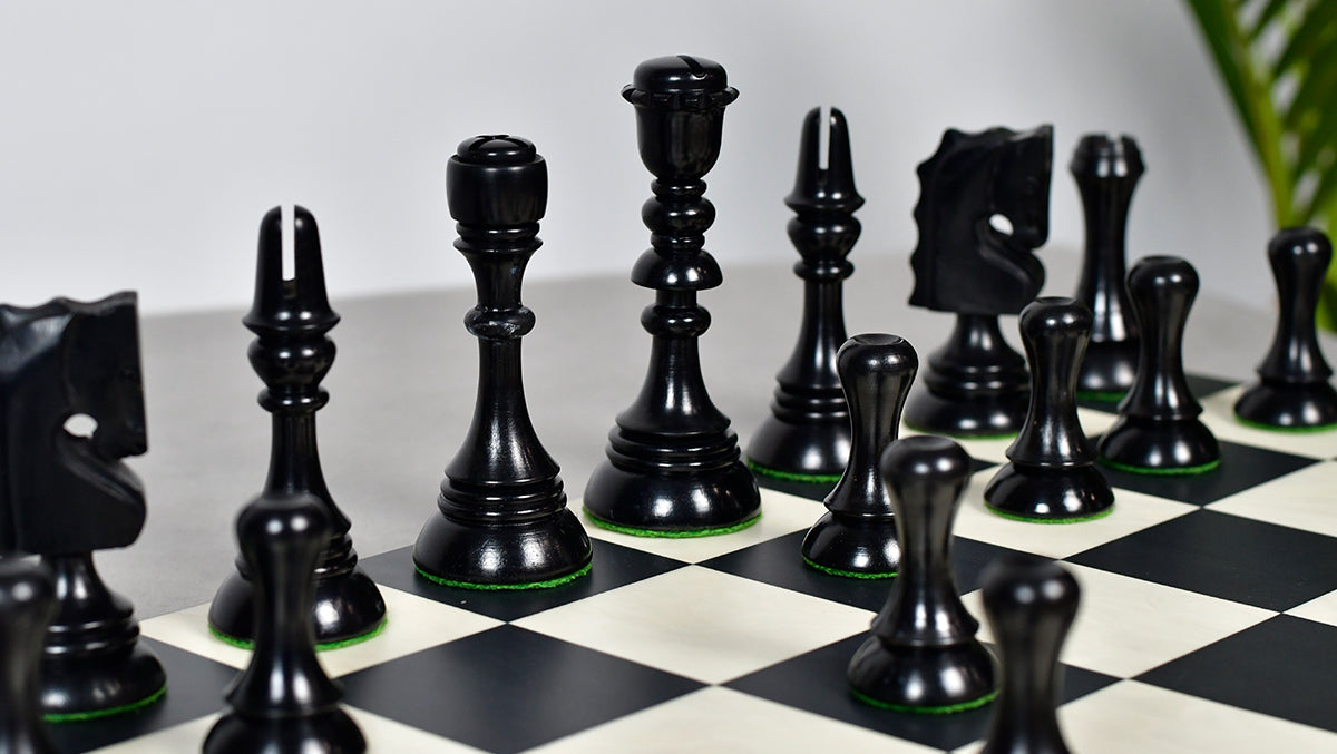 Historic 1929 Barcelona "Joc Catalan" Chess Pieces in Ebony & Boxwood - 4.3" King