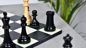 Reproduced 1963-1966 Piatigorsky Cup Chess Pieces in Ebony / Boxwood - 4.2" King