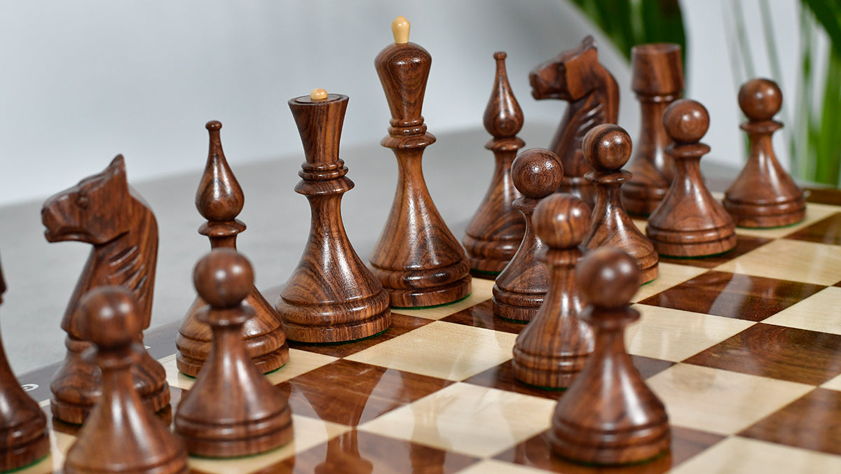 1961 Soviet Championship Baku Chess Pieces in Sheesham / Box wood - 4" King