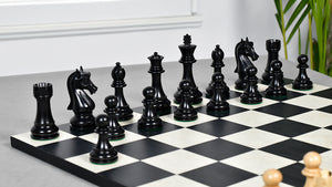The Candidates Series Staunton Chess Pieces in Ebony / Box Wood - 3.75" King
