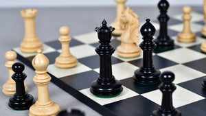 The French Warrior Luxury Wooden Chess Pieces in Ebony & Boxwood - 4.4" King