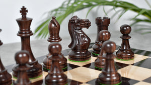 4.0'' Prestige Staunton Series Weighted Chess Pieces in Anjan Wood & Box Wood - 1560 Grams