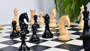 Reproduced 1963-1966 Piatigorsky Cup Chess Pieces in Ebony / Boxwood - 4.2" King