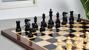 Modern Staunton Series Chess Pieces for Chess Players - Ebony & Box Wood - 3.75" King
