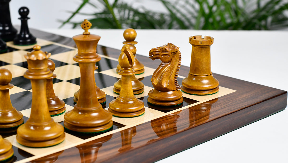 Nathaniel Cooke 1849 Staunton Chess Pieces – 4.5” King | Collector’s Ebony & Boxwood