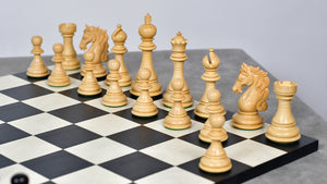The Shera Series Staunton Triple Weighted Chess Pieces V2.0 in Ebony / Box Wood - 4.5" King