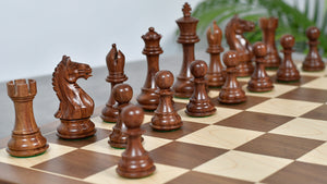 Fierce Knight (Queen's Gambit Series) Staunton Wooden Chess Pieces in Sheesham & Box Wood - 4.0" King