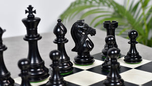 Noble Stallion Chess Set Bridle Edition in Ebony & Box Wood - 4.8" King