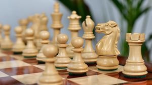 Classic 101 Staunton Series Club Size Weighted Chess Pieces in Bud Rosewood & BoxWood - 3.0" King