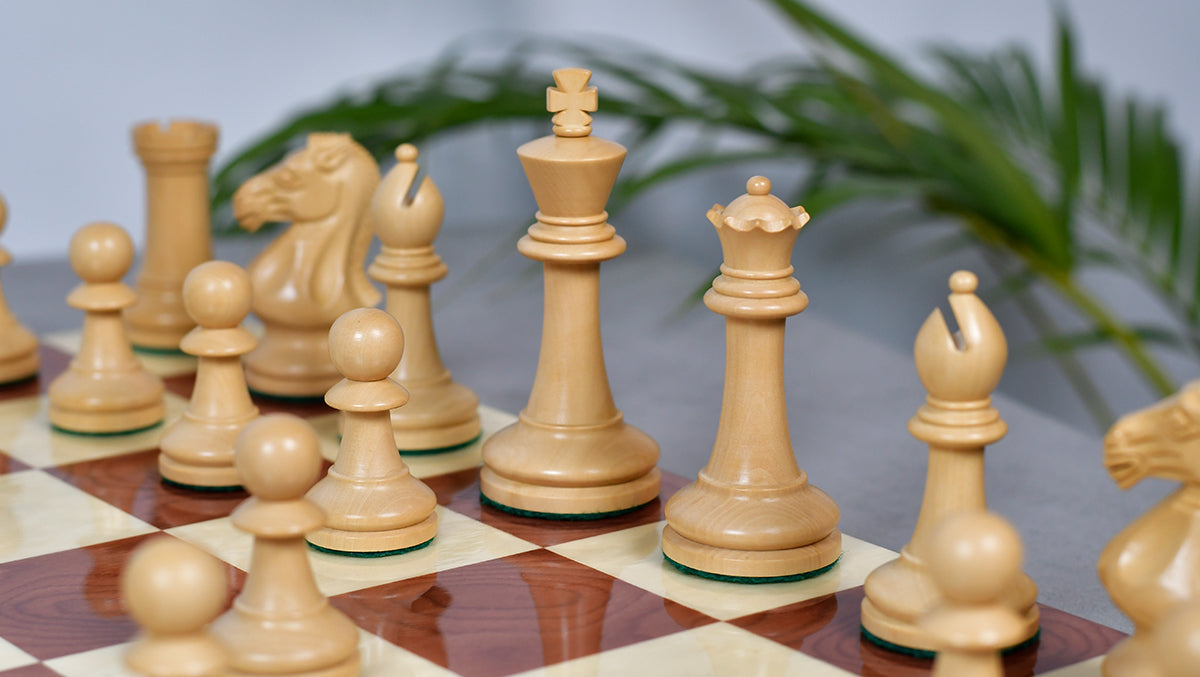 The GM Blitz Edition Staunton Series Chess Pieces in Bud Rosewood & Box Wood - 3.75" King