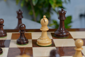 1972 Fischer Spassky Staunton Pattern Chess Pieces V2.0 in Sheesham Wood & Boxwood - 3.75" King
