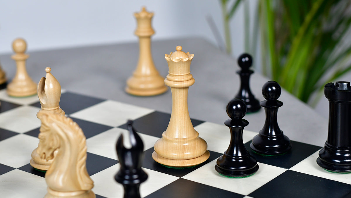 The 4.4 Inch Luxury Imperial Collector Series Artisan Chess Pieces Triple Weighted in Ebony and Boxwood - 1850 GMS