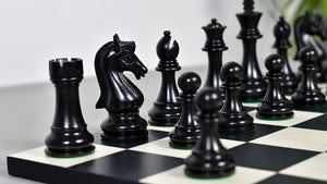 The Candidates Series Staunton Chess Pieces in Ebony / Box Wood - 3.75" King