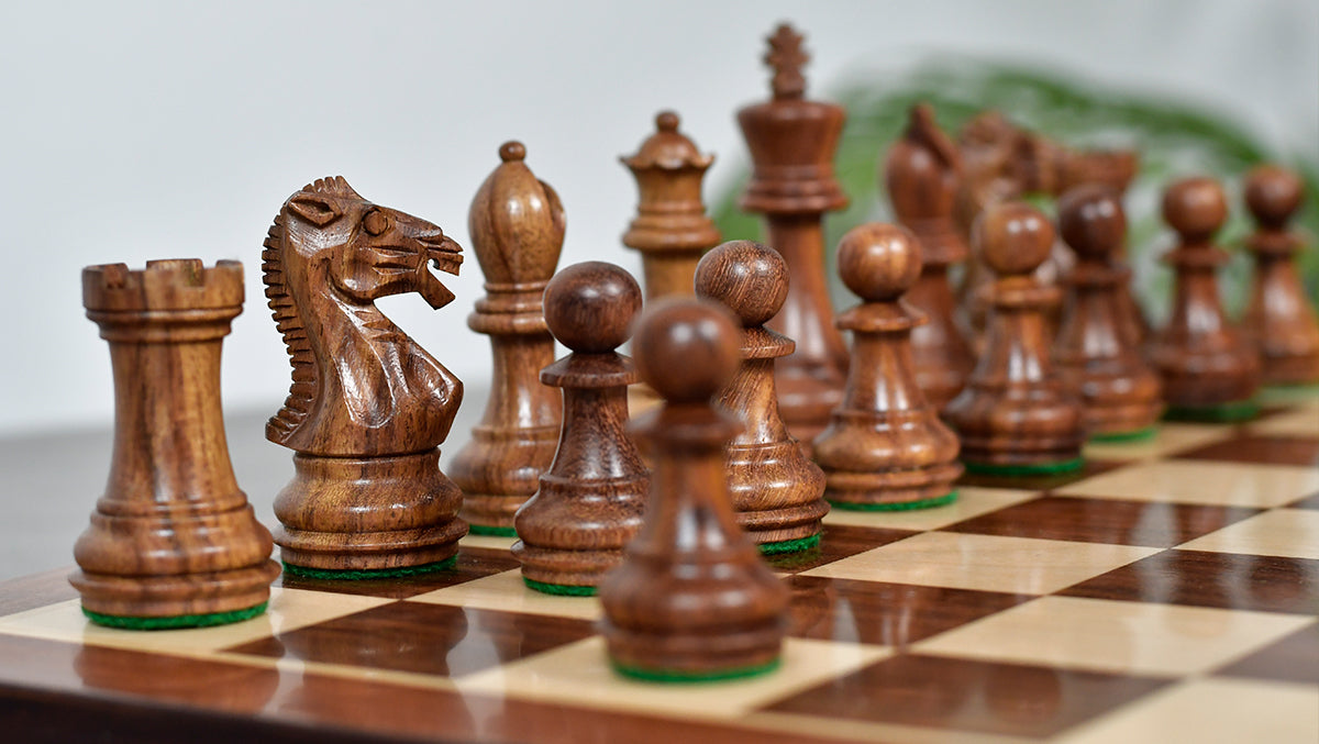 3.0'' Laughing Knight Staunton Chess Set- Chess Pieces Only - Weighted Sheesham Wood