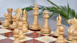 Fierce Knight (The Queen's Gambit) Staunton Series Chess Pieces in Bud Rosewood & Box Wood - 4.0" King