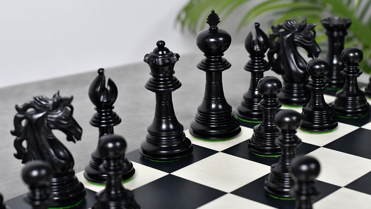 American Adios Series Luxury Chess Pieces in Ebony / Boxwood - 4.4" King
