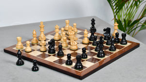 French Lardy Exclusive Wooden Chess Pieces – Handcrafted Ebonized & Boxwood | 3" King with Extra Queen