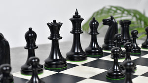 1900s' American Chess Company Reproduction Tournament Chess Set - In Ebony & Boxwood 3.8" King