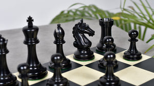 4.0'' The Ancient Indian Warrior Staunton Luxury Series Chess Pieces in Ebony / Antiqued Box Wood - 1660 Grams