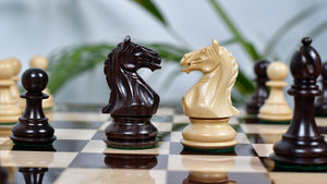 Fierce Knight (The Queen's Gambit) Staunton Wooden Chess Pieces in Indian Rosewood & Box Wood - 3.5" King