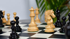 Admiral Series II Staunton Luxury Chess Pieces in Ebony Wood & Boxwood - 4.5" King