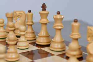 1959 World Chess Championship Old Russian Zagreb Chess Pieces - Sheesham Wood & Boxwood - 3.8" King