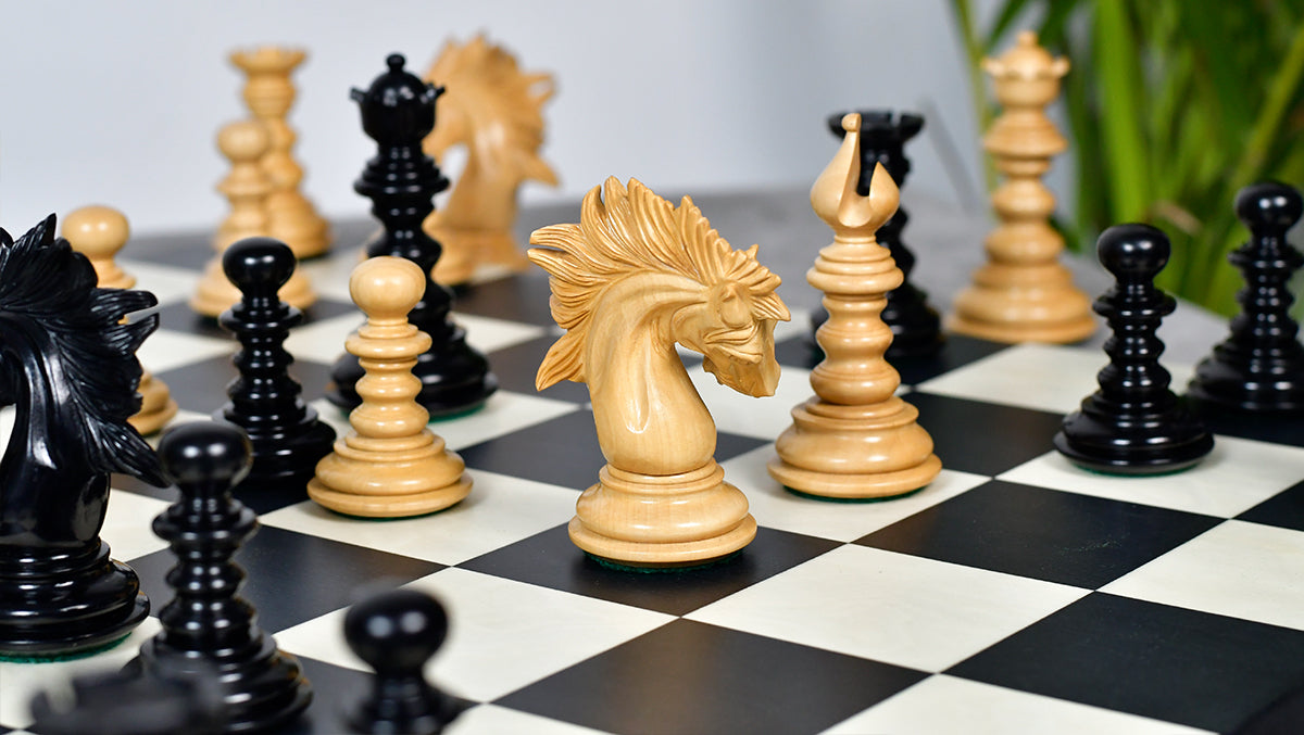 St. Petersburg Artisan Series Luxury Chess Pieces in Ebony / Boxwood - 4.3" King | Weight - 1934 Grams