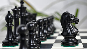 GM Blitz Edition Staunton Series Chess Pieces in Ebony Wood & Natural Boxwood - 3.75" King